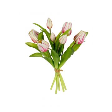 Kunstbloem tulpenbundel creme 7 stelen 30 cm