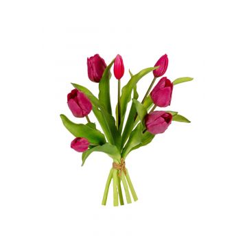 Kunstbloem tulpenbundel cerise 7 stelen 30 cm