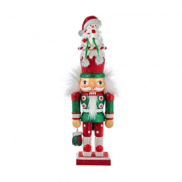 Kurt Adler Holly Wood Snowman Hat Nutcracker