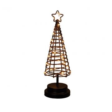 Kerstboom verlicht zwart 30 cm 30 lampjes