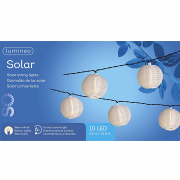 Lumineo LED Solar Lampionnen 10 lampen 4.5m