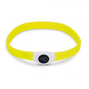 Beeztees Glowy hondenhalsband geel 65 x 2.5 cm