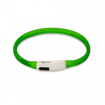 Beeztees Dogini veiligheidsband LED groen 35 cm