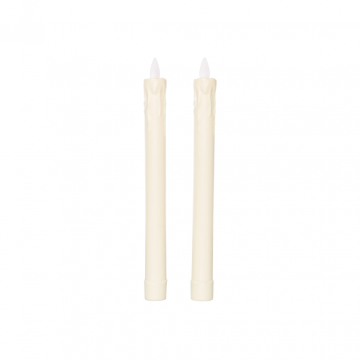 Dinerkaars Ivoor Rustiek Wax Druipkaars 23 cm (2 stuks)