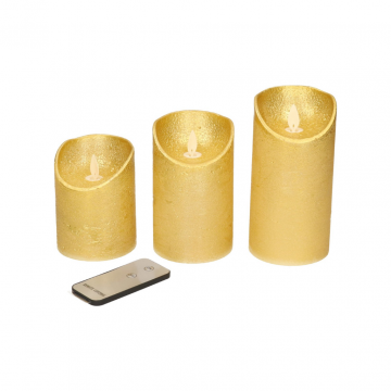 Kaars Goud Wax Rustiek (3 stuks)