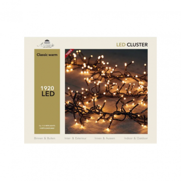 LED Classic Cluster Lights 1920 lampjes 11.5M - 4M Aanloopsnoer Zwart