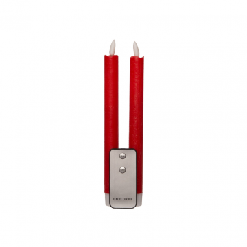 Dinerkaars Rood Rustiek Wax 23 cm 3D Lont (2 stuks)