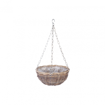 Van der Leeden Hangpot Rotan Grijs 30cm