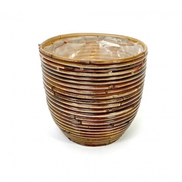 Van der Leeden Pot Rotan Streep 18x16 Brons