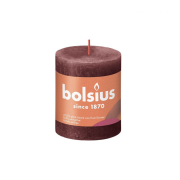 Bolsius Rustiek stompkaars Velvet Red 80/68