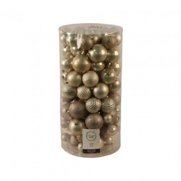 Kerstballen onbreekbaar tube 100 stuks pearl