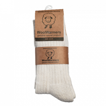 Woolwarmers Wollen Sokken 2-Pack Crème maat 35-38