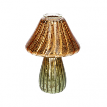 Kandelaar glas Amanita oranje metallic 10 x 13 cm