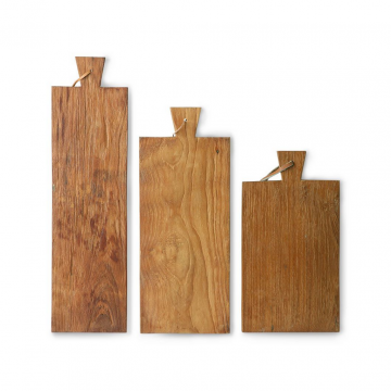 HKliving Bread Board Teak Set Of Three