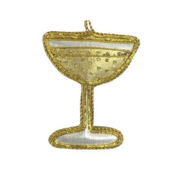 Hanger champagneglas geborduurd