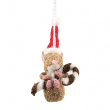 Vilten hanger muis kerst 11 cm