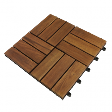 Terrastegel Qlik Acacia 12 latjes 30 x 30 cm 9 stuks