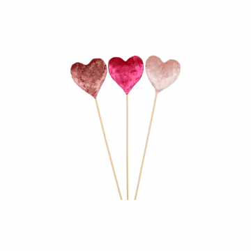 Love Stick Heart Velvet Pink