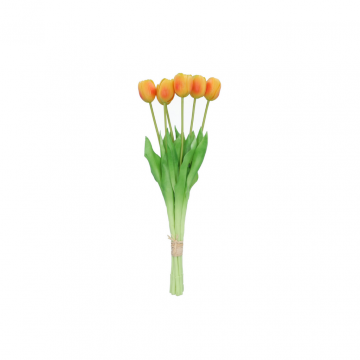 Kunstbloem Zijde Tulp Oranje 43cm 7 stuks