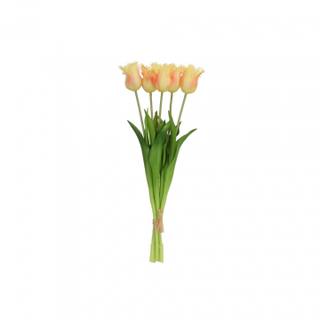 Kunstbloem Zijde Tulp Geel 46cm 5 stuks