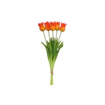 Kunstbloem Zijde Tulp Oranje 46cm 5 stuks