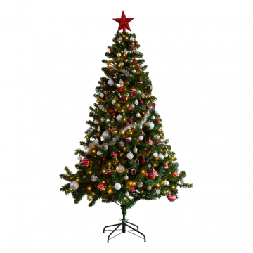 Everlands Kunstkerstboom Imperial Groen-Wit 210 cm Ø 137 