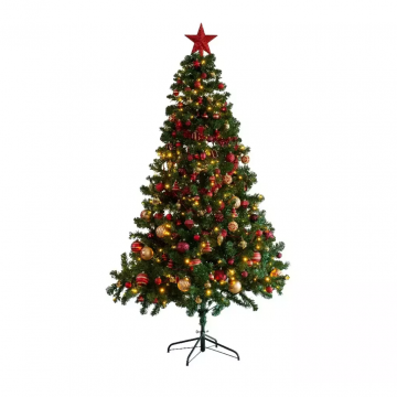 Everlands Kunstkerstboom Imperial Groen-Goud 210 cm Ø 137 