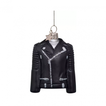 Vondels Kersthanger mat zwarte biker jack