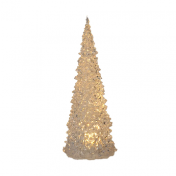 Decoratieboom kerst transparant met verlichting 12 cm