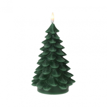 LED-kaars Kerstboom donker groen 17 cm