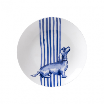 Heinen Delfts Blauw Petit four bordje Teckel Nhaan