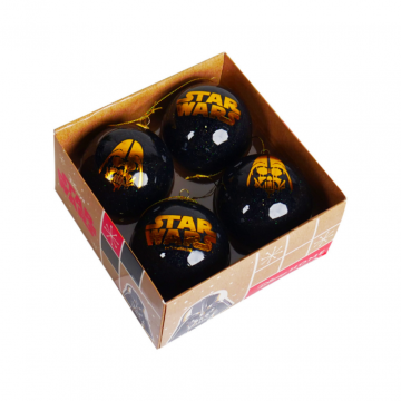 Kurt Adler kerstballen Gold Star Wars 4 stuks