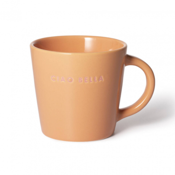 Vondels Ceramic Cappuccino Cup Ciao Bella orange 250ml