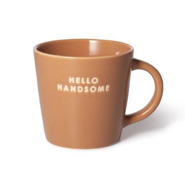 Vondels Ceramic Cappuccino Cup Hello Handsome terracotta 250ml