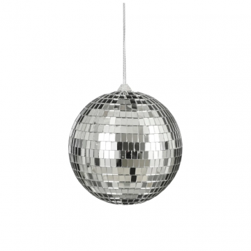 House of Seasons kerstbal Disco zilver 15 cm