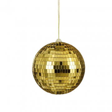 House of Seasons kerstbal Disco goud 15 cm