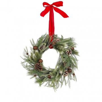 House of Seasons kerstkrans strik 50 cm