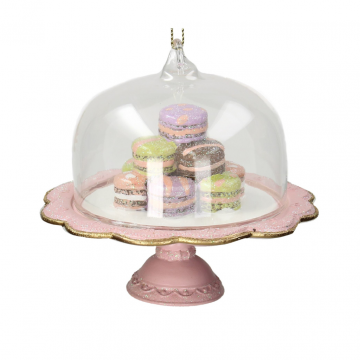 Kersthanger Macaron Taartplateau Polyresin Multi