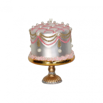 Kersthanger Cake Stand Glas Wit