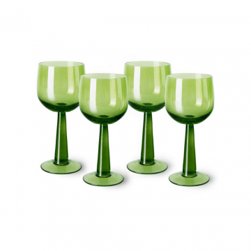 HKliving The Emeralds Wine Glass Tall, Lime Green 4 stuks