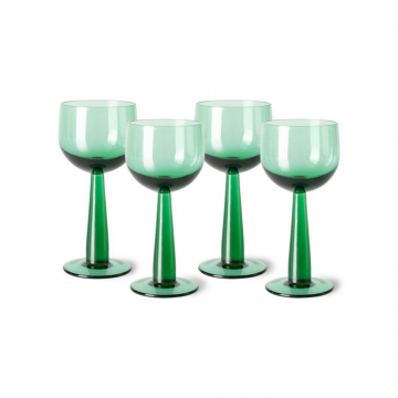 HKliving The Emeralds Wine Glass Tall, Fern Green 4 stuks