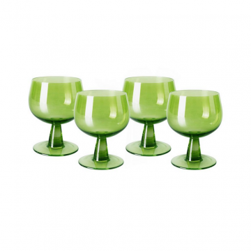 HKliving The Emeralds Wine Glass Low, Lime Green 4 stuks