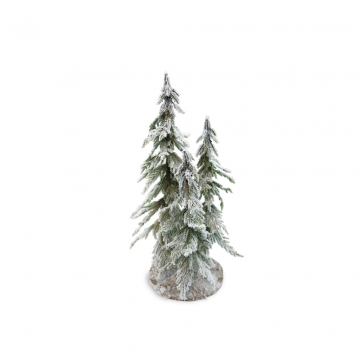 Miniboompjes op ronde voet D 25 x H 50 cm sneeuwfinish