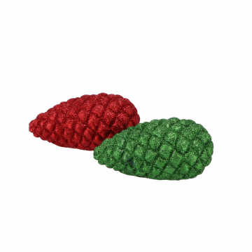 Jingle Red/Green Pinecone 10 cm