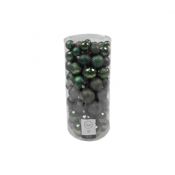 Kerstballen onbreekbaar tube 100 stuks pine green