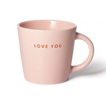 Vondels Ceramic Cappuccino Cup Love you pink 250ml