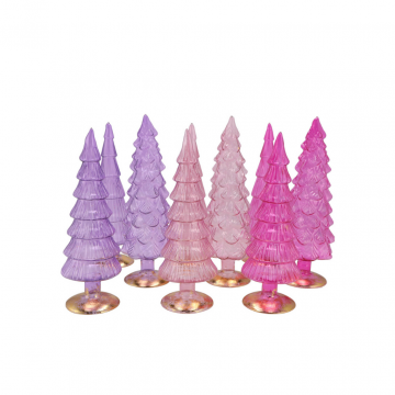 Twinkle Pretty Pink Glass Tree Ass 9x25cm