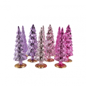 Twinkle Pretty Pink Glass Tree Metallic Ass 9x25cm